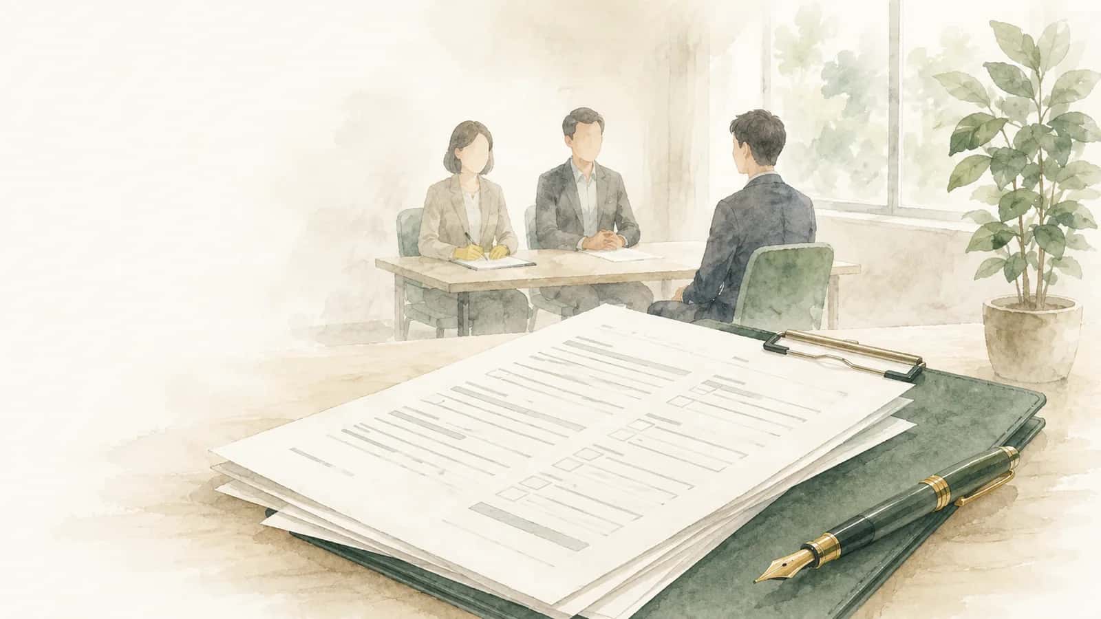招募面談與僱用文件的示意圖