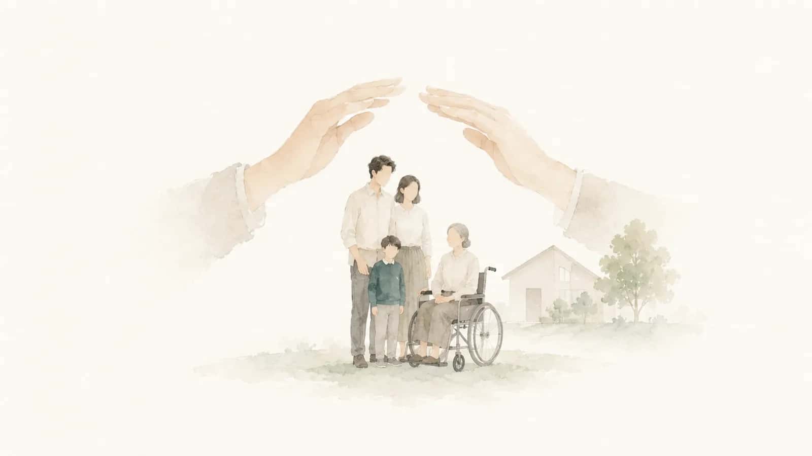 Illustration of disability pension procedures supporting daily life